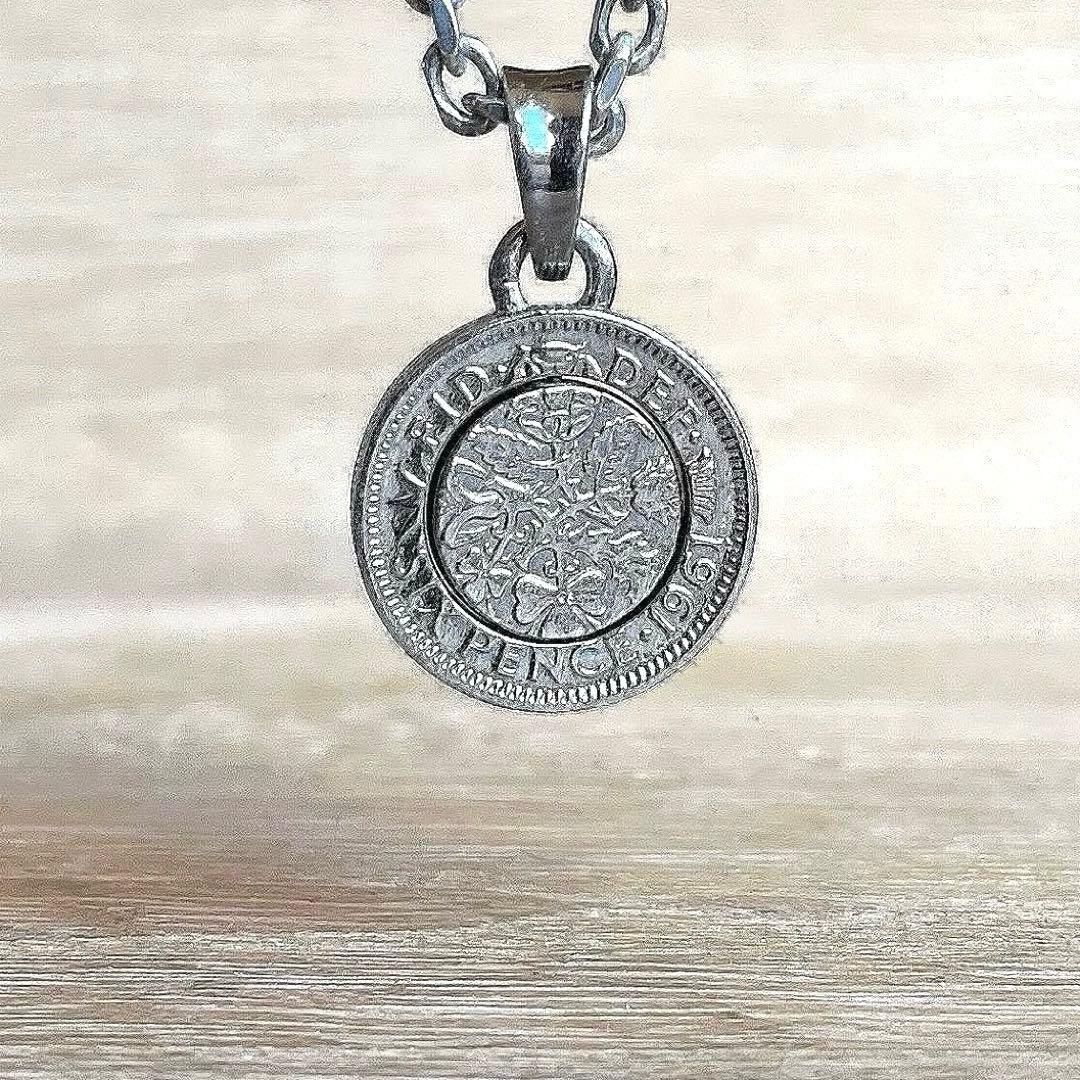 アクアシルバー 幸せの 6ペンス  モチーフ SILVER ネックレス