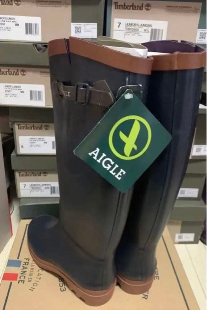 新品未使用 AIGLE エーグル レインブーツ長靴ラバーブーツ 22cm