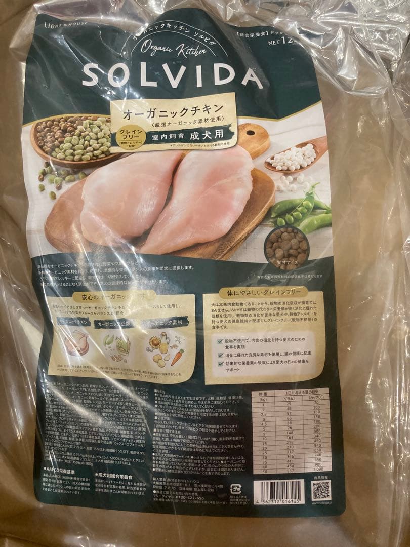 ソルビダ　グレインフリー　チキン　室内飼育成犬用　12kg
