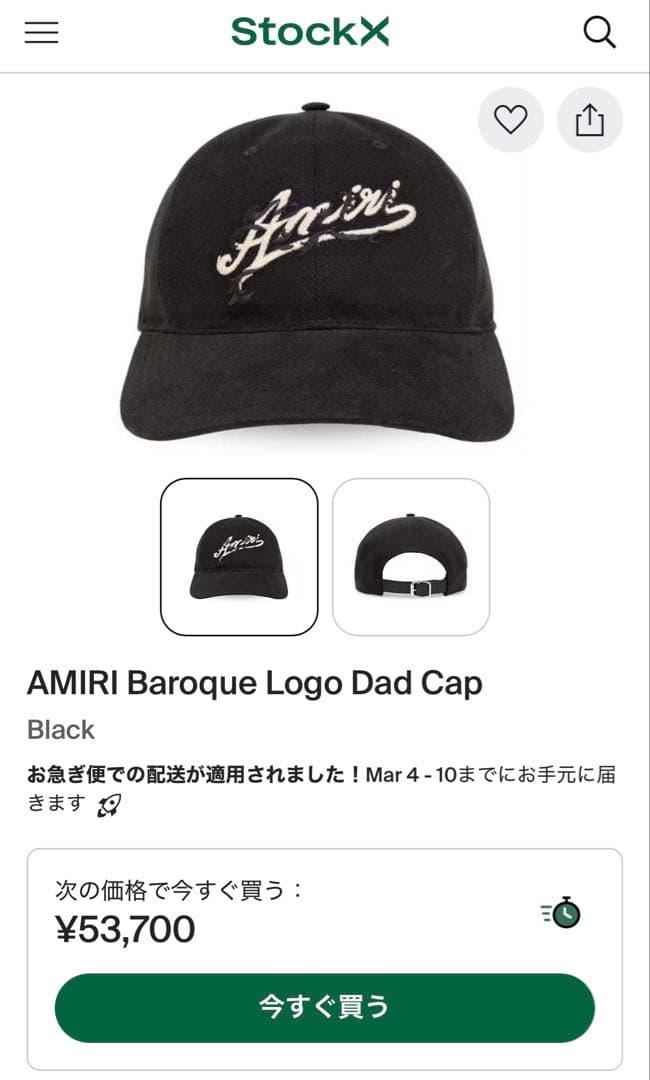 【国内正規】AMIRI Baroque Logo Dad Cap