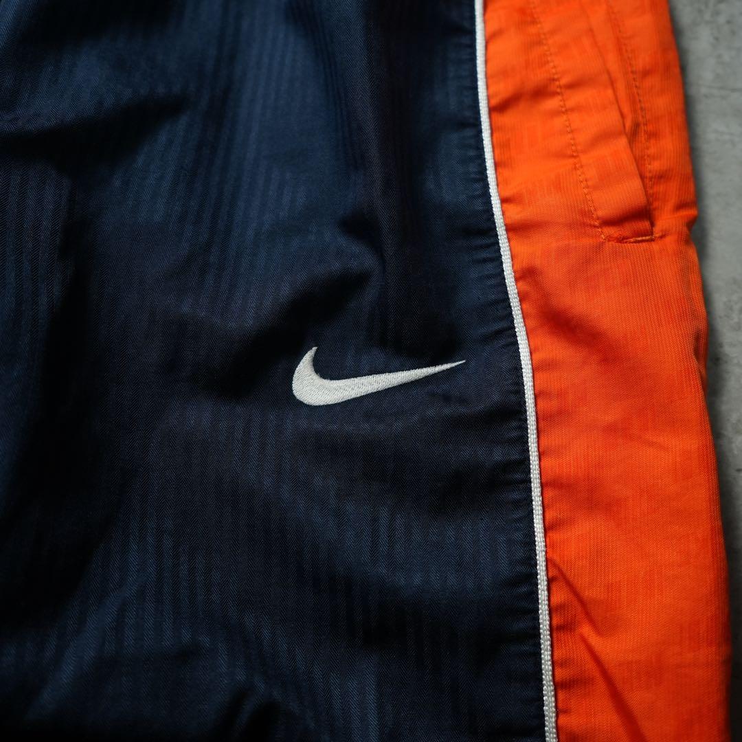 00s NIKE ナイロンパンツ バギーワイド ネイビー オレンジ 平成 y2k