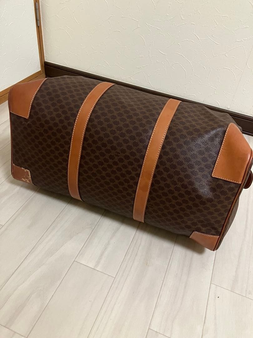 CELINE オールド セリーヌ マカダム柄 ボストン バッグ ゴールド金具