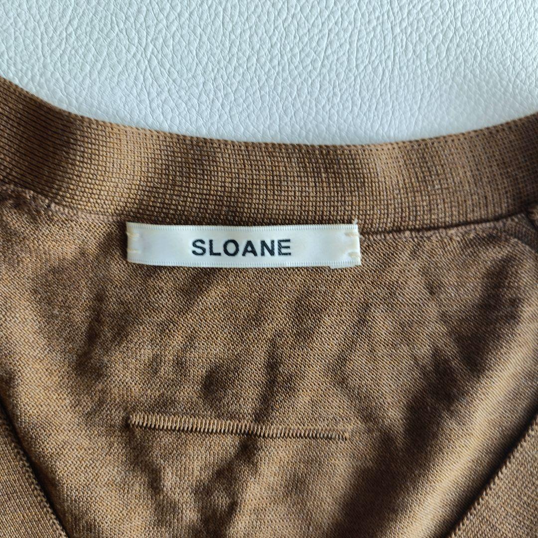 美品✨シルク SLOANE 18G天竺シルク Vカーディガン　ユニセックス