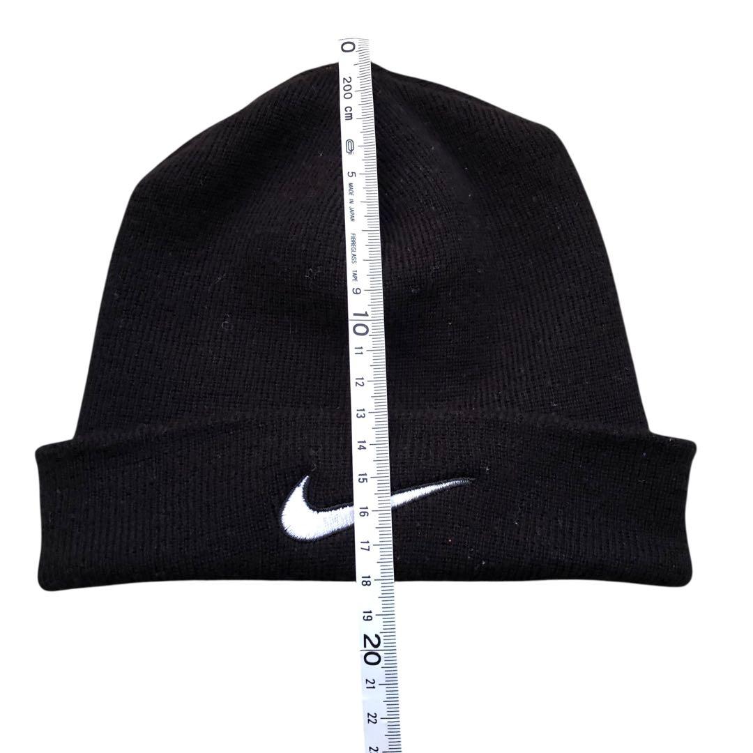 【90’s】美品　NIKE ビーニー　ニット帽　刺繍ロゴ　vintage 銀タグ