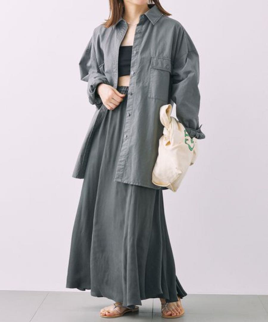 美品 1.9万円 BABYLONE バビロン キュプラスリットフレアスカート