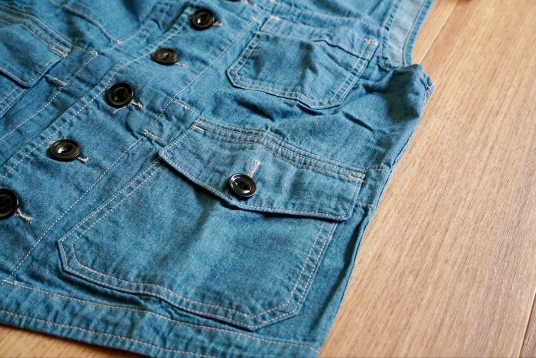 【ガッキー】新品未使用品 RRL インディゴ デニム ベスト Lサイズ
