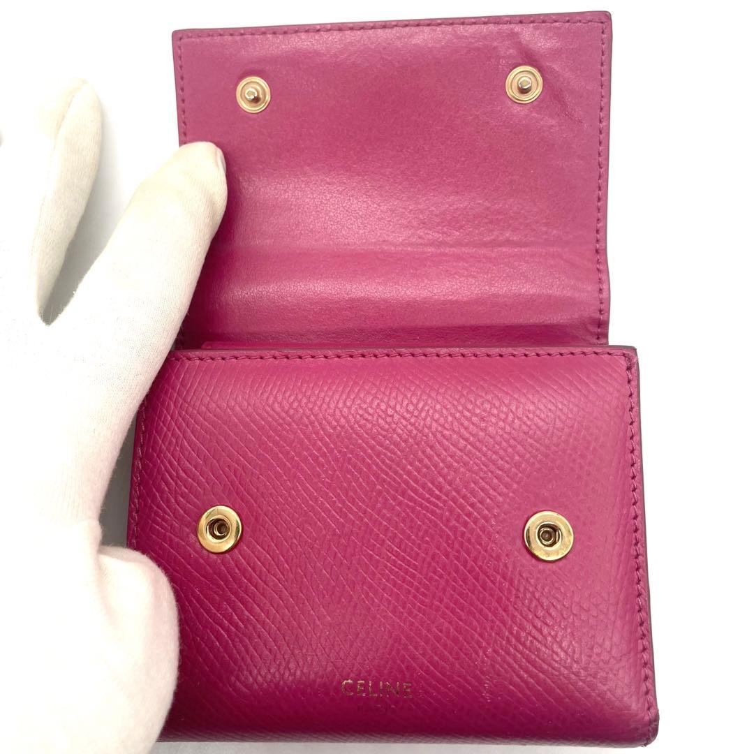 CELINE 三つ折り財布 スモールトリフォールド ピンク