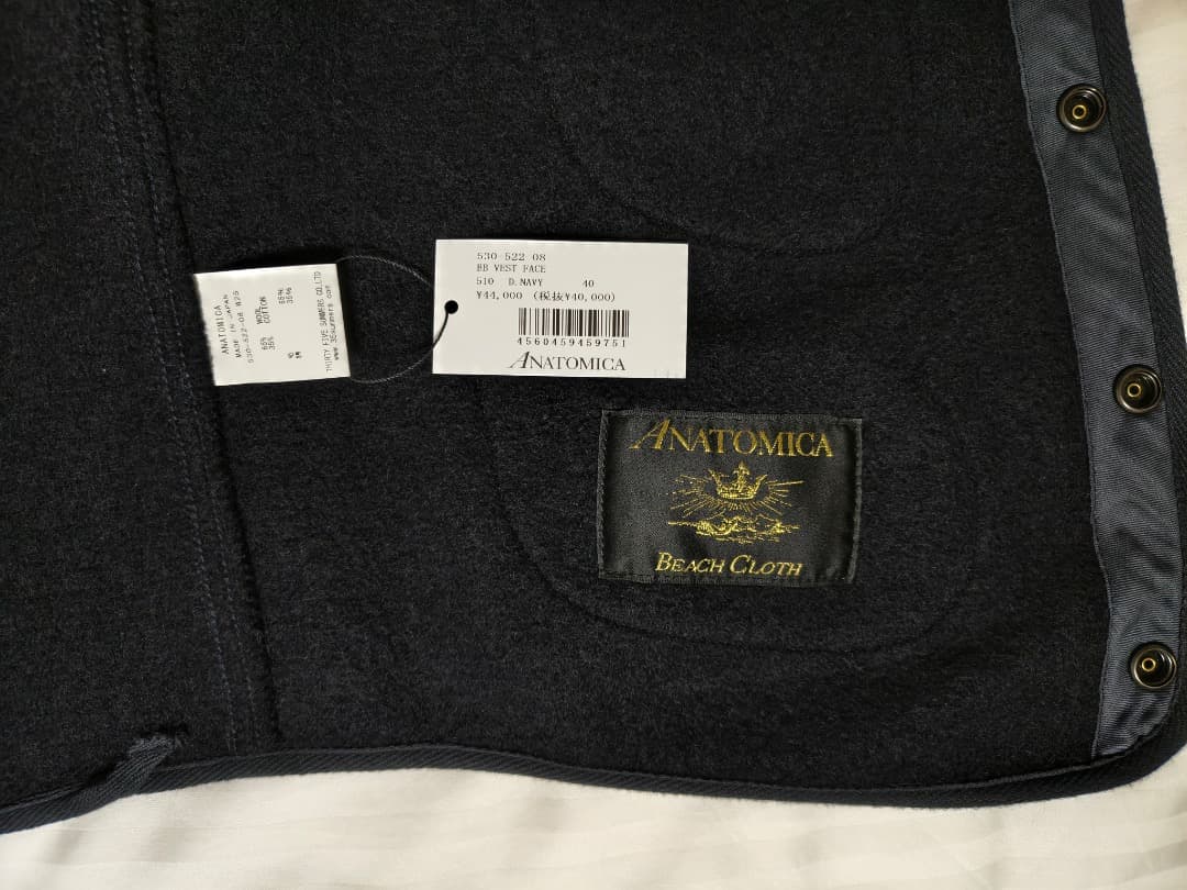 ANATOMICA アナトミカ ビーチクロスベスト D.NAVY 40サイズ