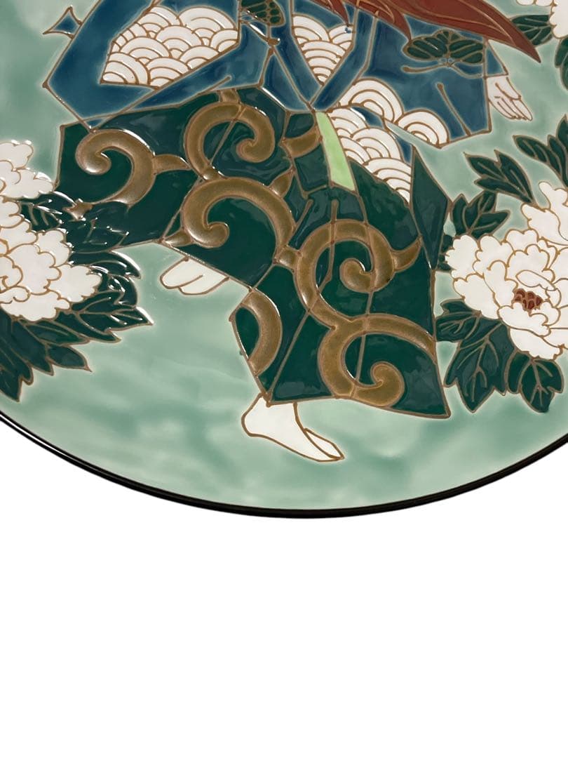 有田焼　額皿　秀峰作　獅子　一尺五寸　大皿