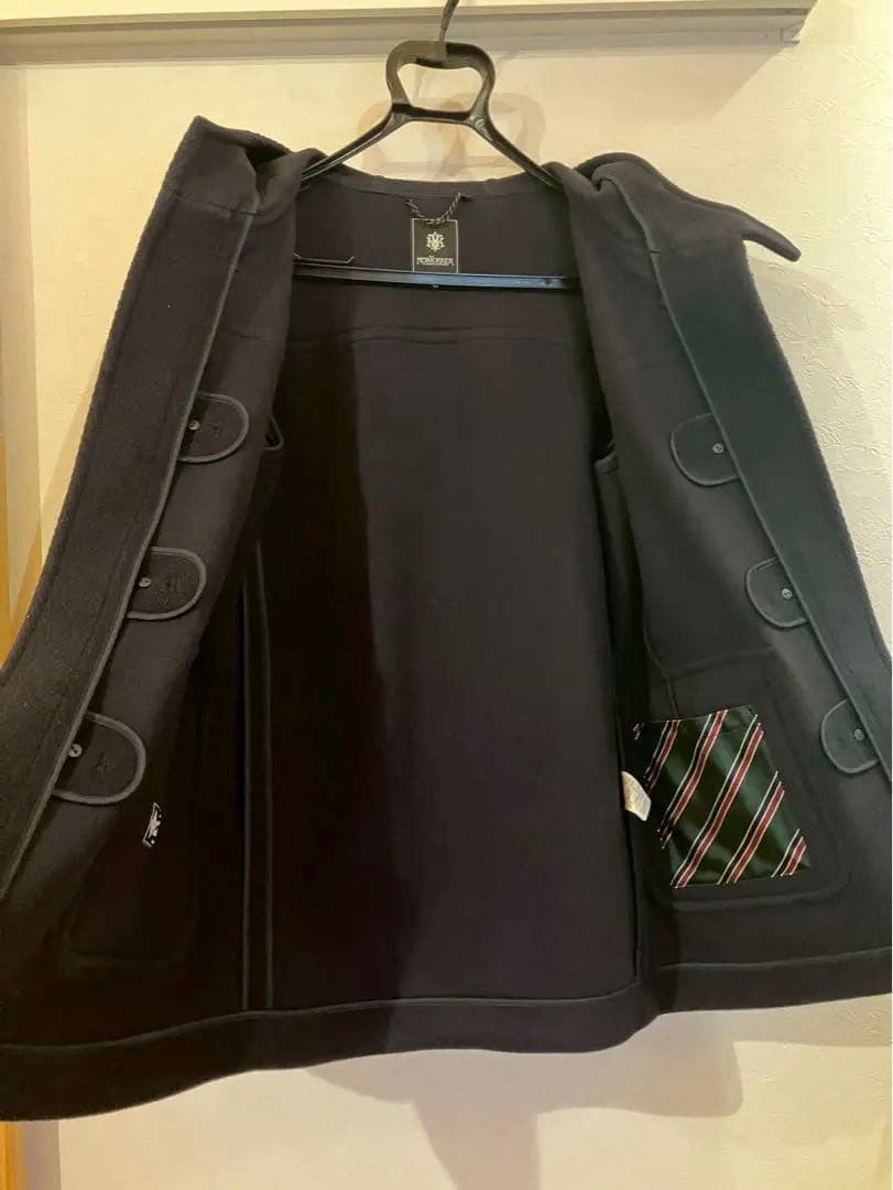 【希少】NEWYORKER×ケイタマルヤマ ネイビーダッフルコート フード付き