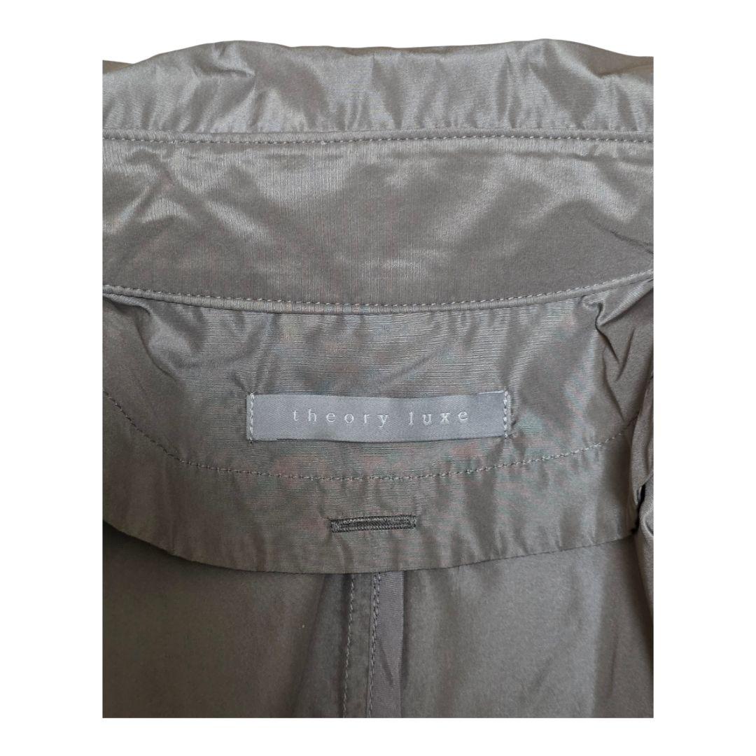 Theory luxe トレンチコート グレー 美シルエット 軽量 春秋 L