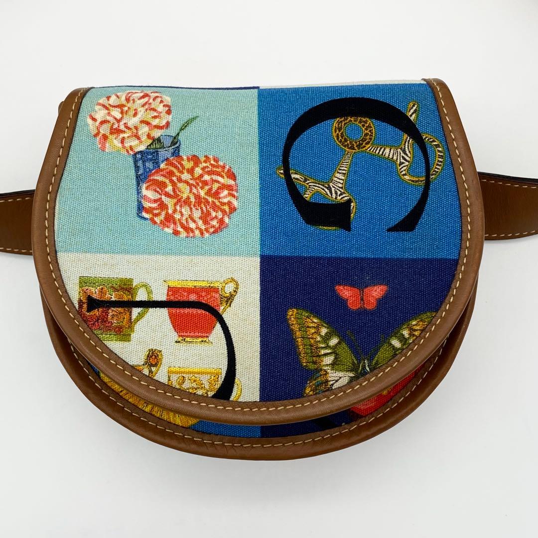 【希少】GUCCI ウエストポーチ　グッチシモ　マルチカラー　キャンバス×レザー