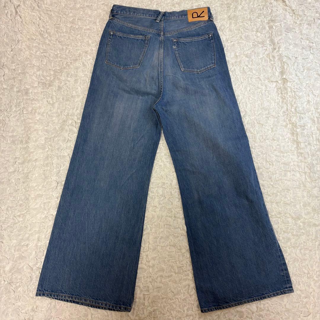 45R 美品 おこめデニムのコバチ比女（加工）デニム ジーンズ ブルー