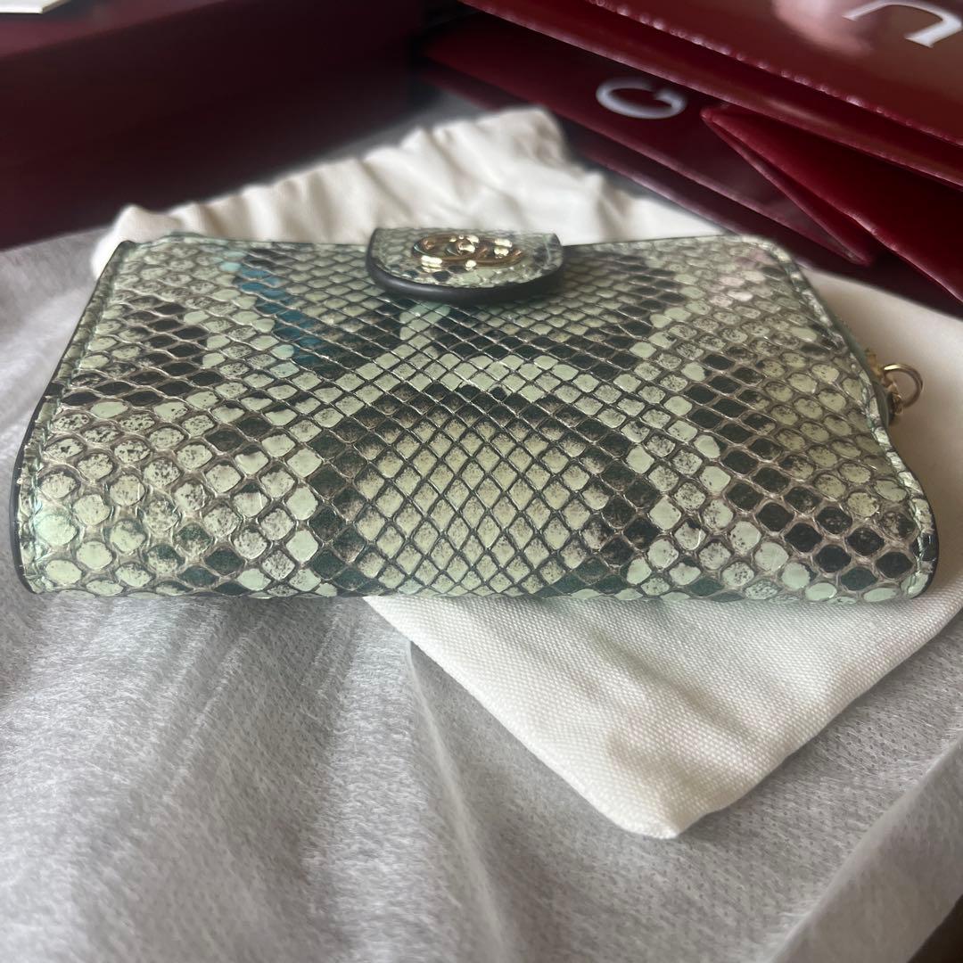 GUCCI パイソンウォレット　バンブー付き
