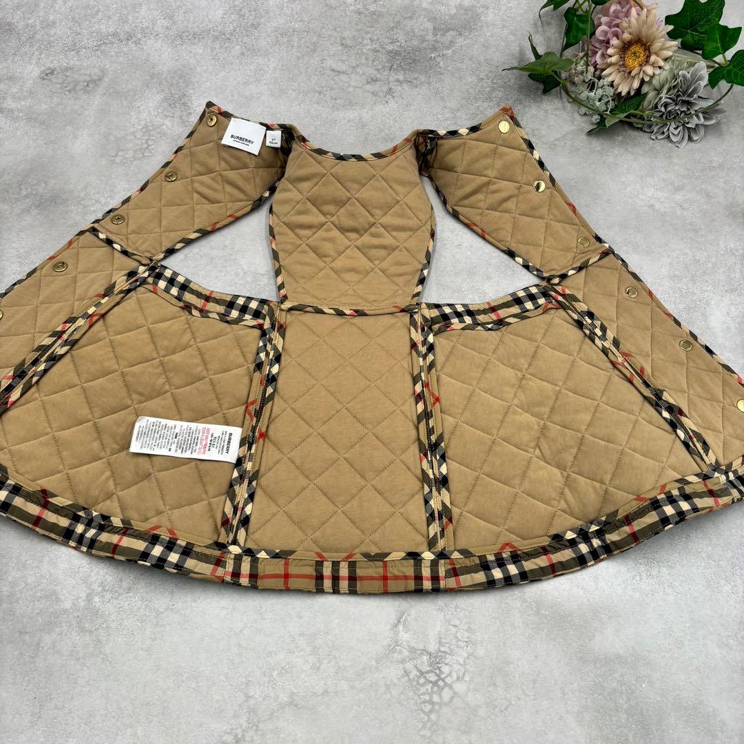 BURBERRY チェック柄キルティングジャンバースカート92cm