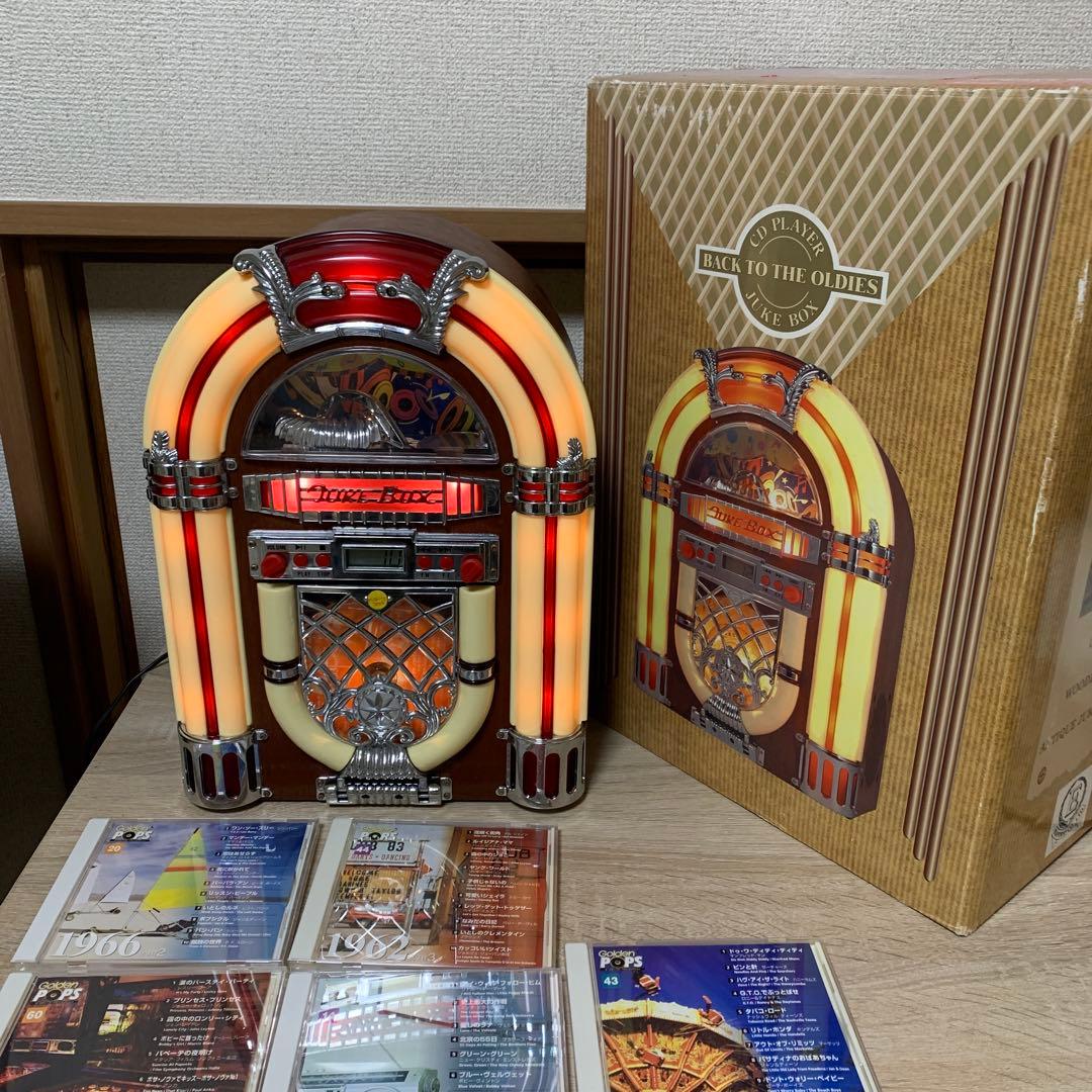 希少 レトロ調ジュークボックス型(LEDライト付きCDプレイヤー)中古美品