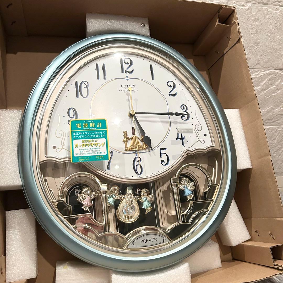 【新品未使用】 CITIZEN 電波時計　掛時計　PREVER 4MN419-0