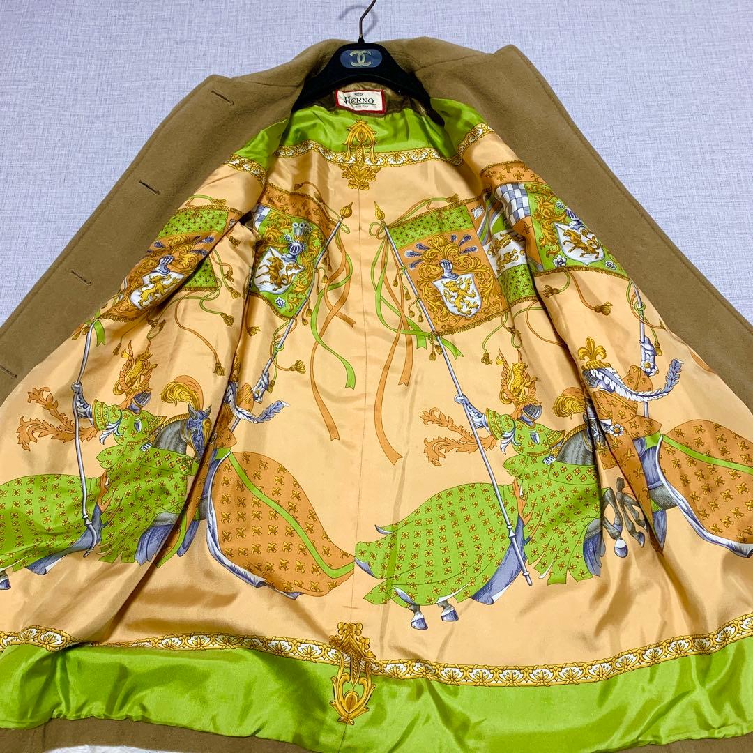 ヘルノ HERNO ステンカラーコート キャメル ロング 40サイズ カシミヤ混