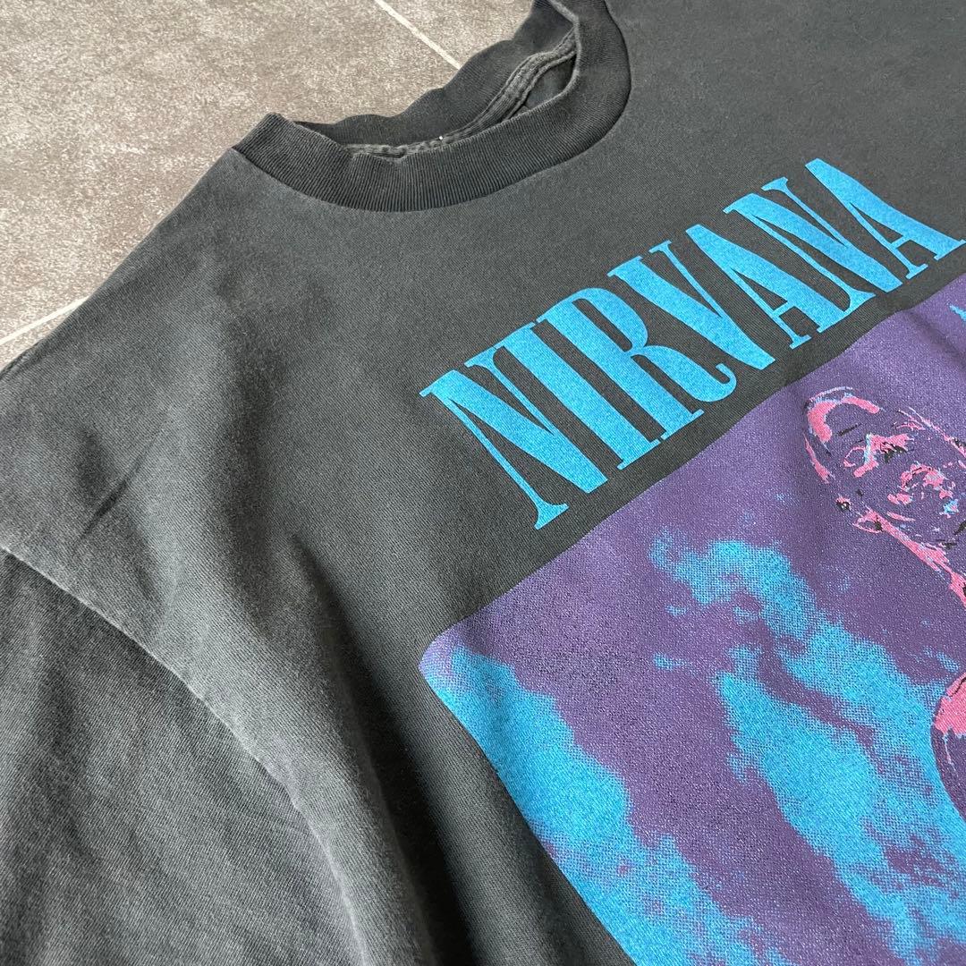 NIRVANA SLIVER ニルヴァーナ バンドTEE 墨黒 フェード XL