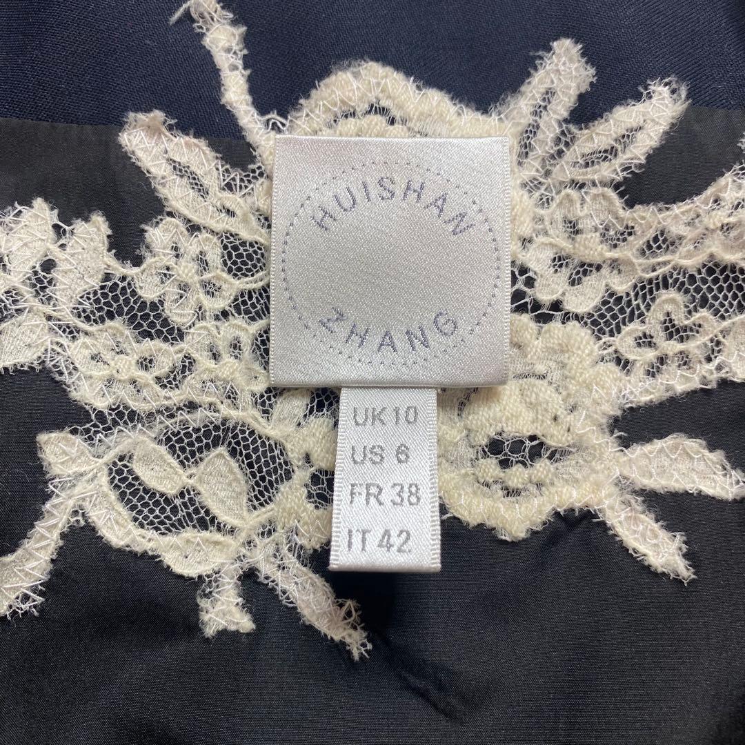 美品✨高級HUISHAN ZHANG ノーカラー　ジャケット　カットワーク　黒