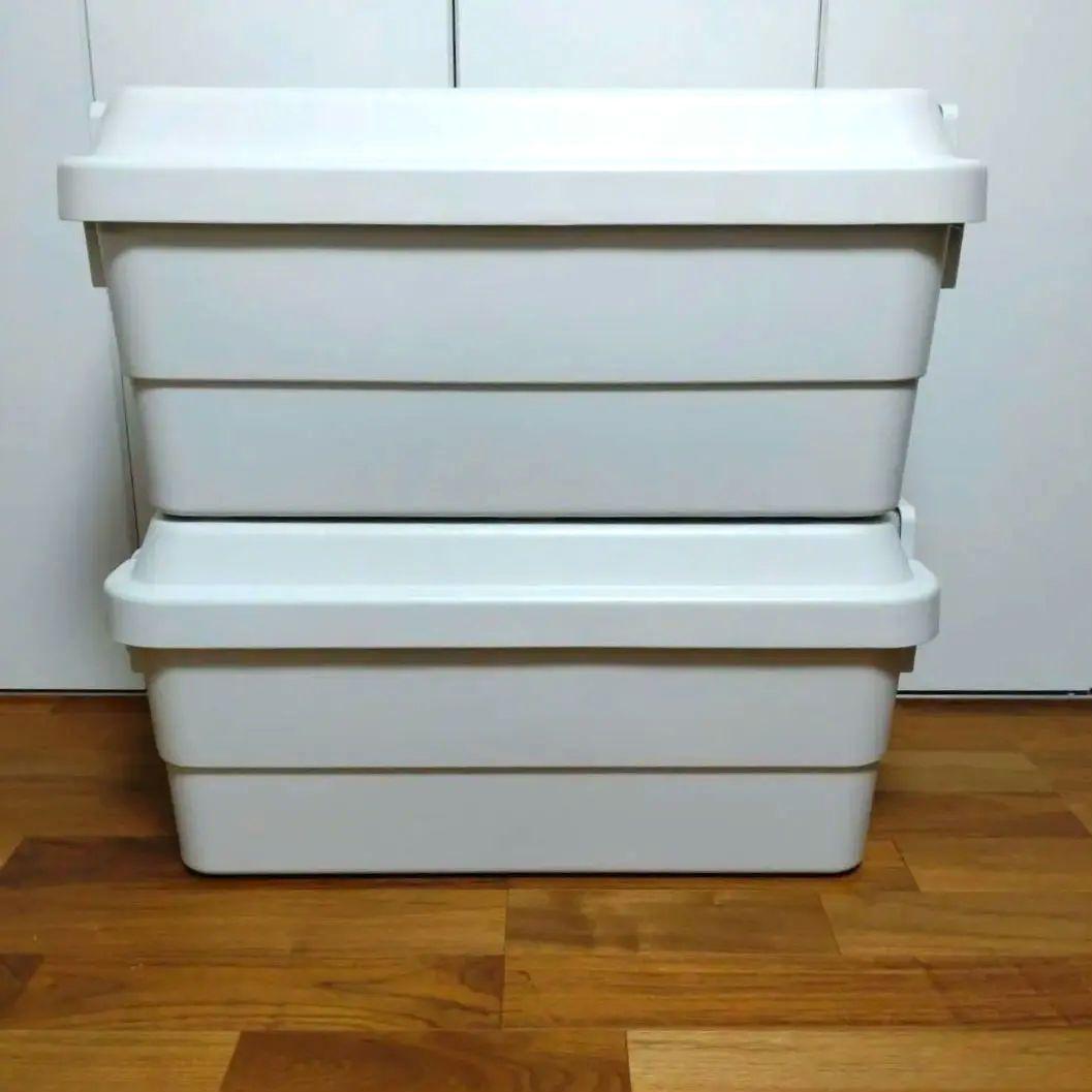 美品✨【2個セット】無印良品 再生ポリプロピレン入り頑丈収納ボックス〈特大〉