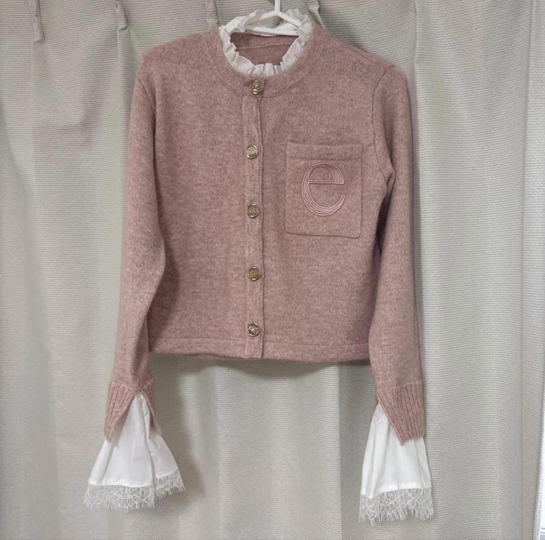 eimy istoire Attachedcollar モヘアカーディガンピンク