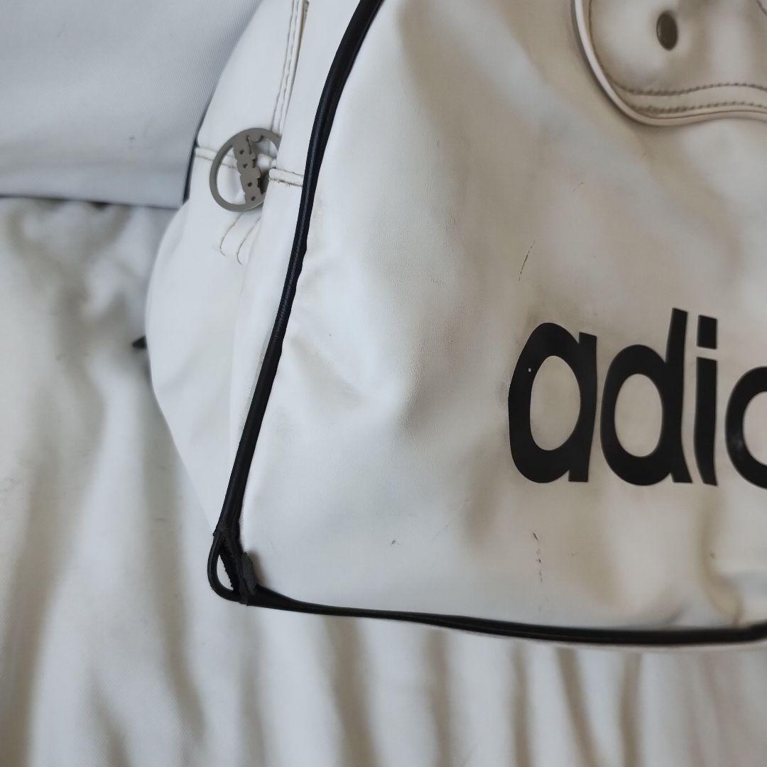 80s adidas　アディダス　エナメル　ボストンバッグ　ホワイト