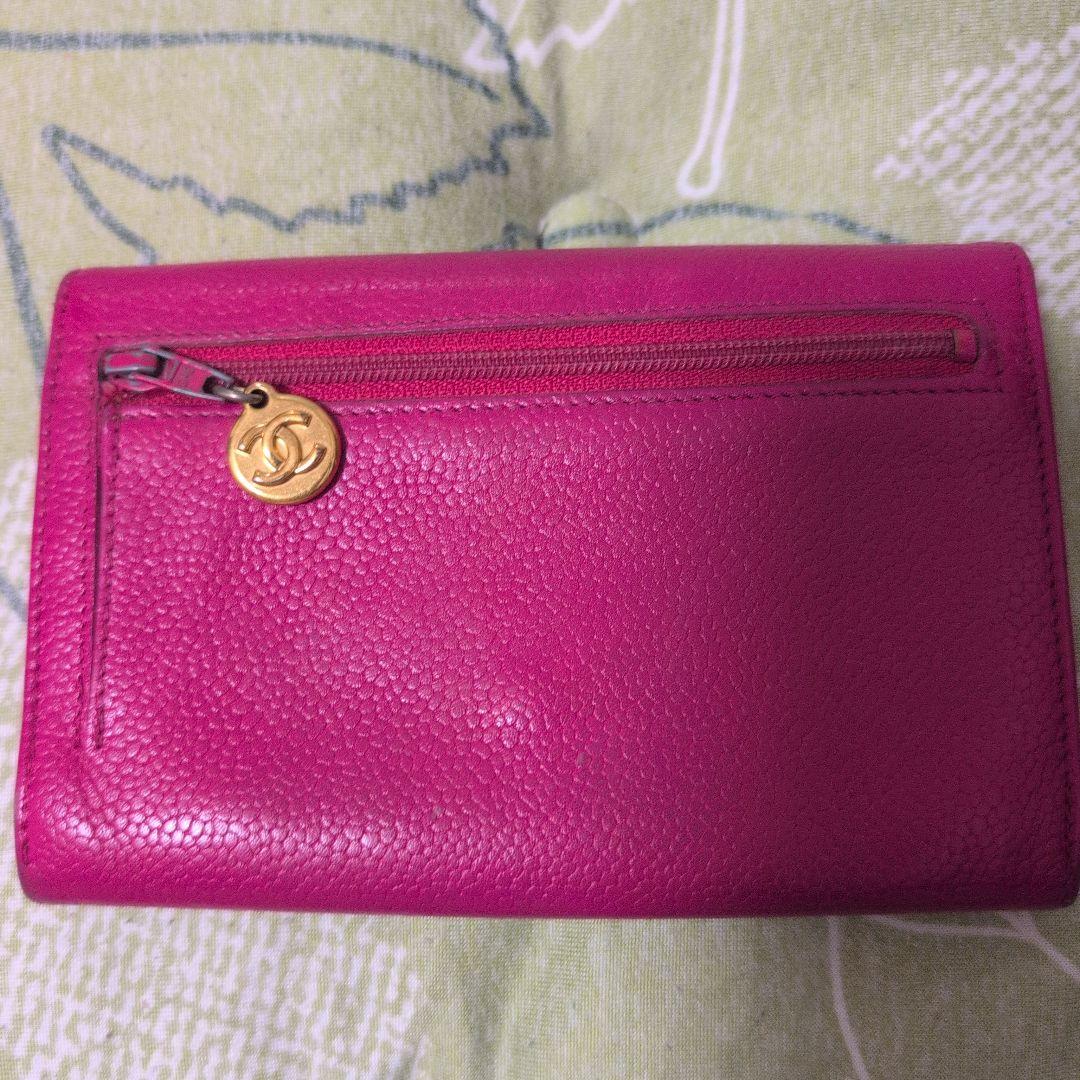 CHANEL 二つ折り財布 ピンク
