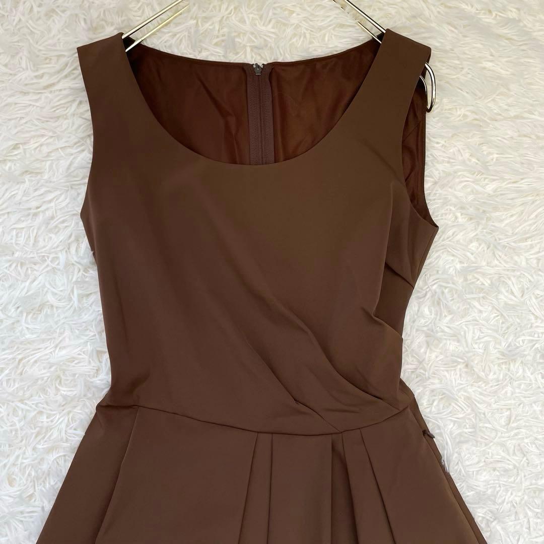 美品✨️フォクシー フレアワンピース ノースリーブ ブラウン 40