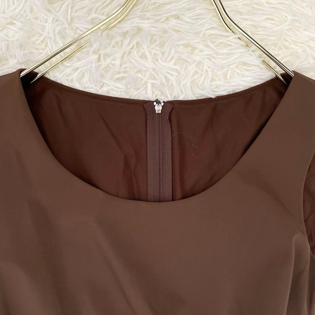 美品✨️フォクシー フレアワンピース ノースリーブ ブラウン 40