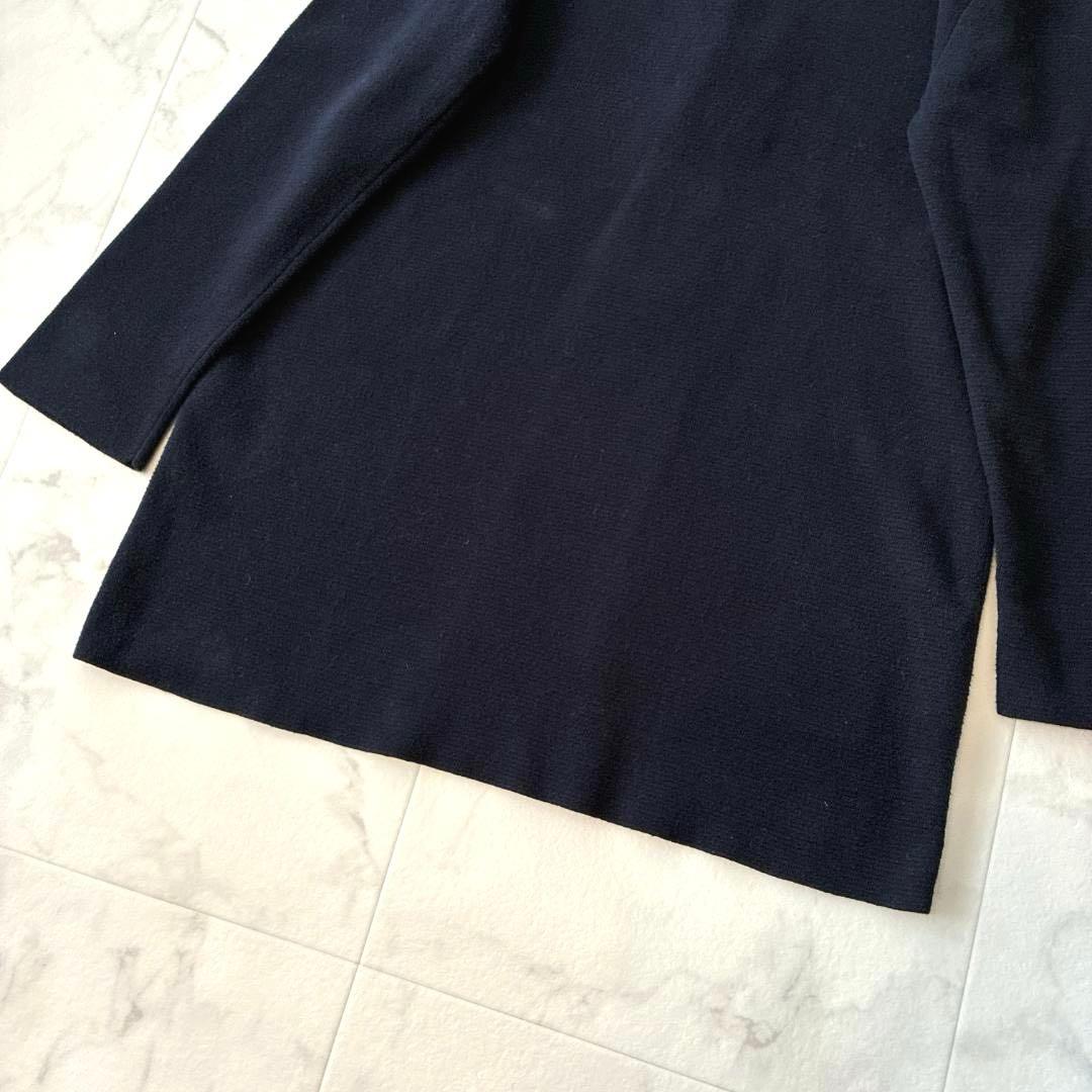 極美品 パラスパレス♡ニット カーディガン シェルボタン 切替 0 日本製 紺