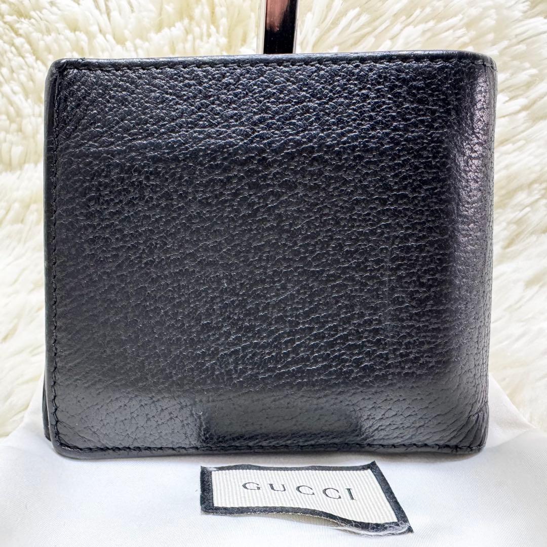 ✨保証書付き✨GUCCI GGマーモント ２つ折り財布 ブラック レザー