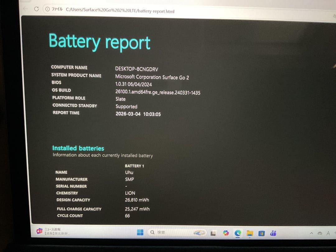 Windowsタブレット本体 Surface Go2 LTE m3 8g 128g Office 2024