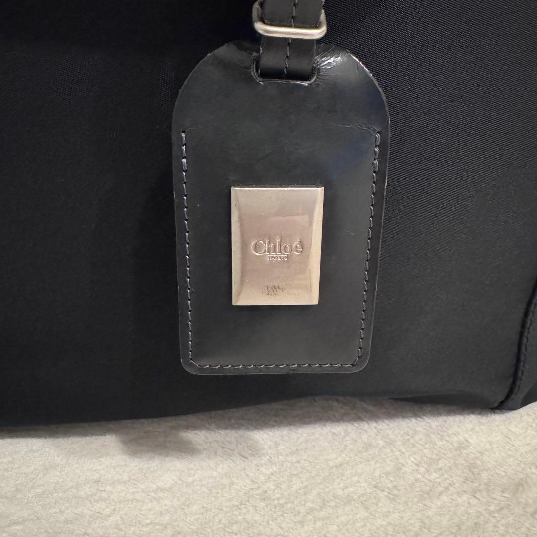 美品 Chloé クロエ ボストンバッグ ブラック ナイロン 軽量 大容量 旅行