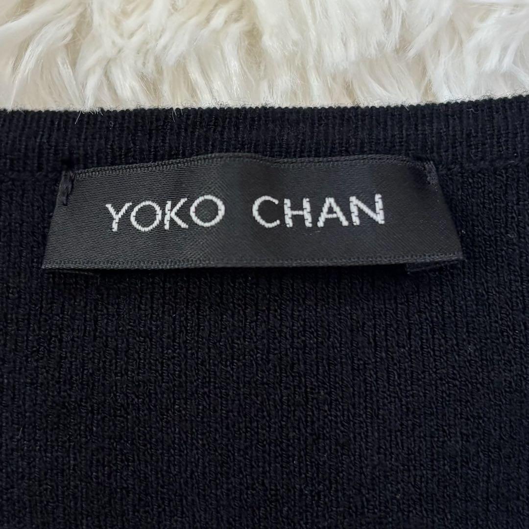 美品☆YOKO CHAN＊シルクフリル　ショート丈カーディガン　ボレロ　濃紺　M