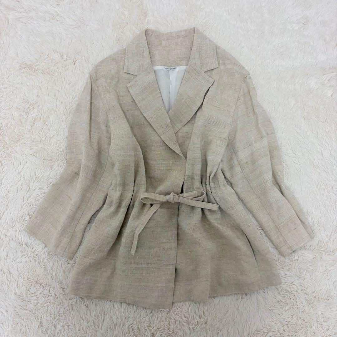 美品✨アーツアンドサイエンス　A&S リネン　シルク　ギャザージャケット