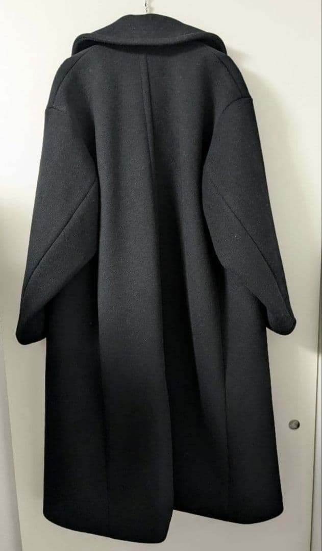 HYKE ハイク　メルトンウールロングコート　黒　サイズ2