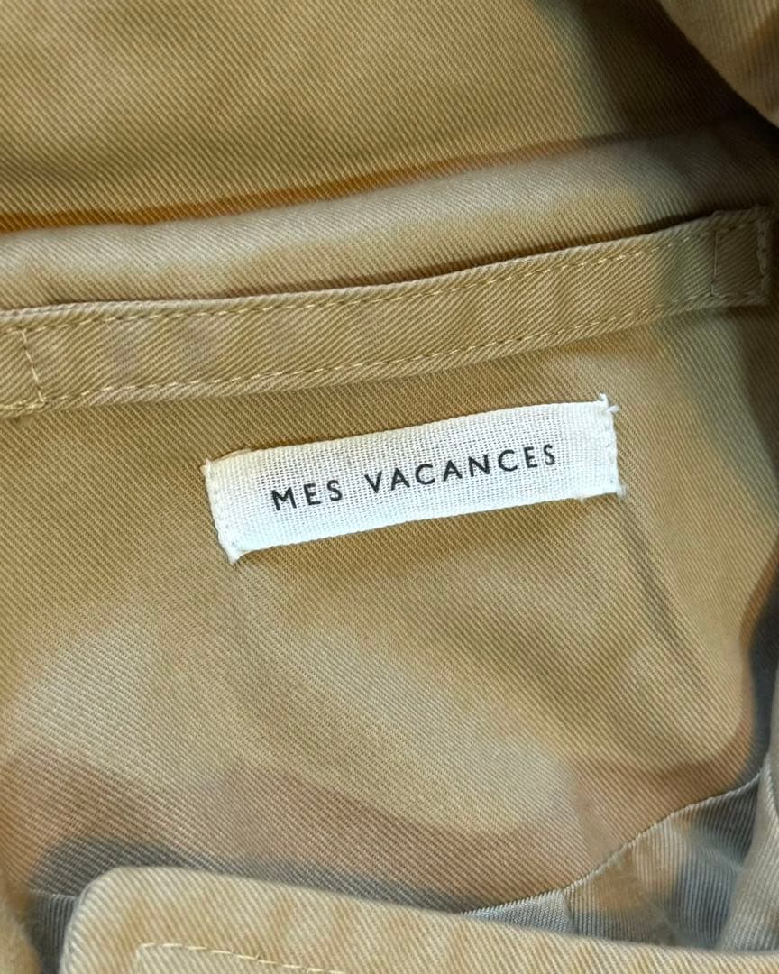 MES VACANCES Organic cottonパフスリーブトレンチコート