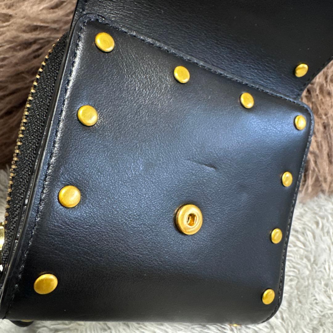 ポロラルフローレン Polo ID ポロスタッズ 三つ折り財布　黒