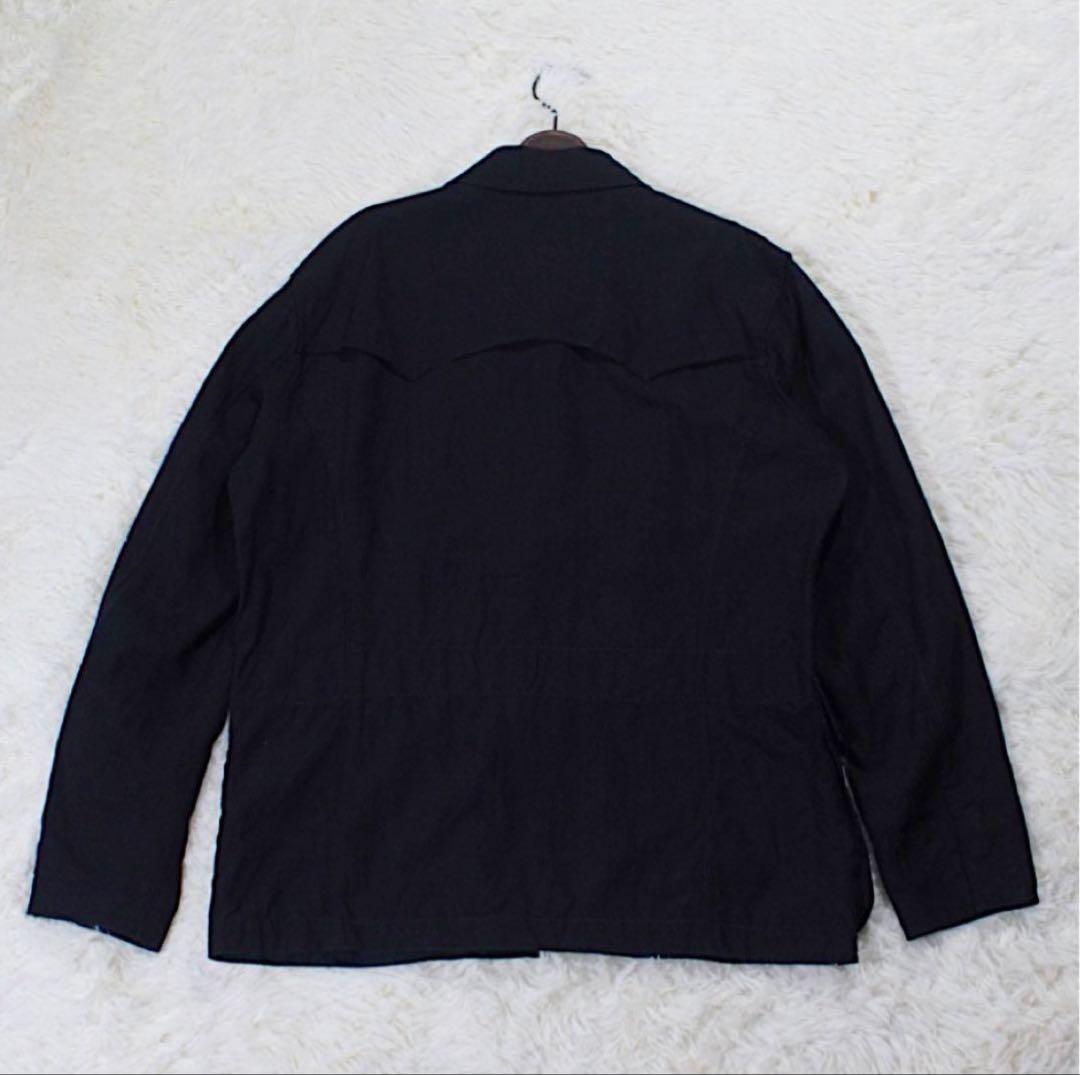 リネン100%《PS Paul Smith》カバーオール(3L)黒 美品 ワイド