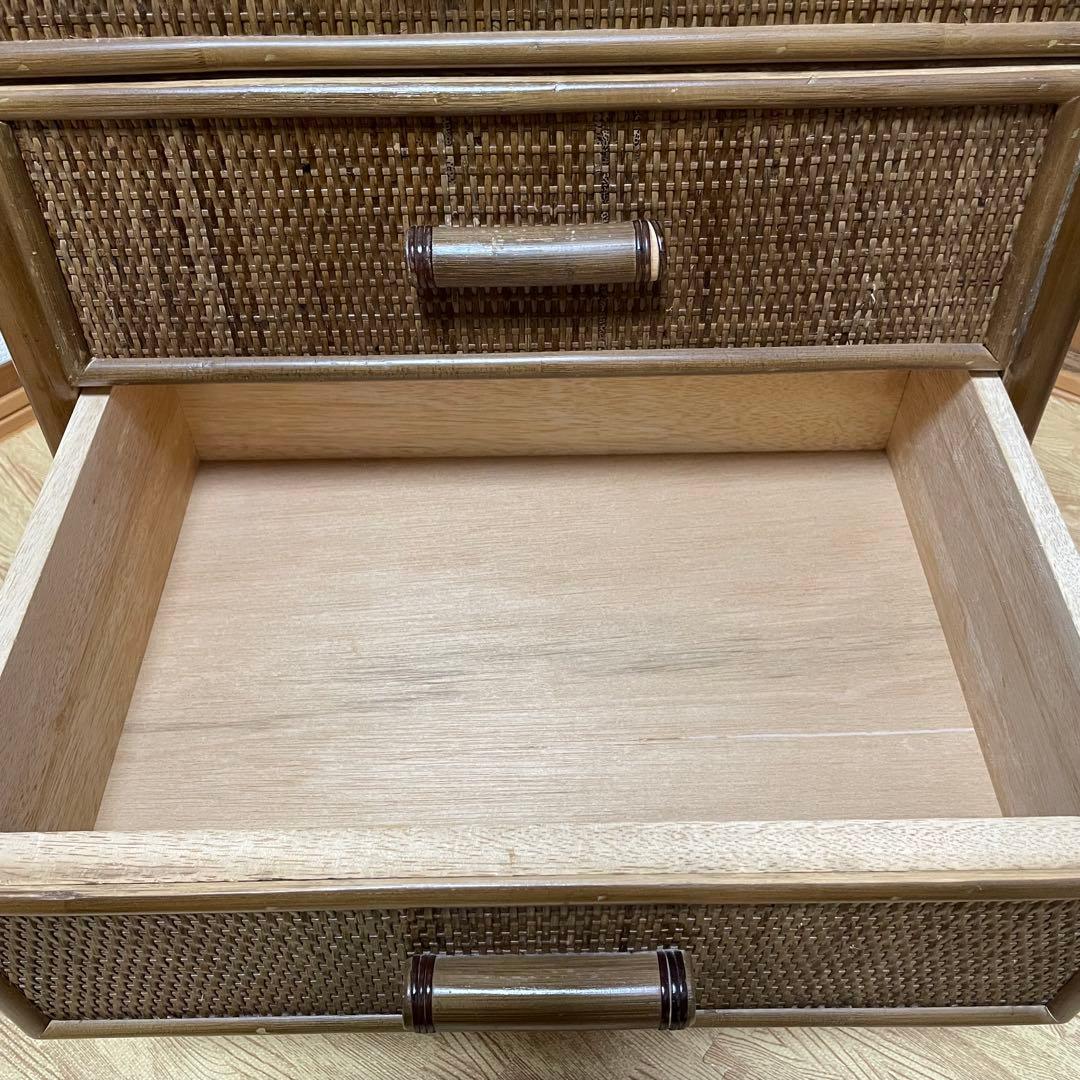 ラタン 籐 チェスト 家具 4段 タンス レトロ アンティーク