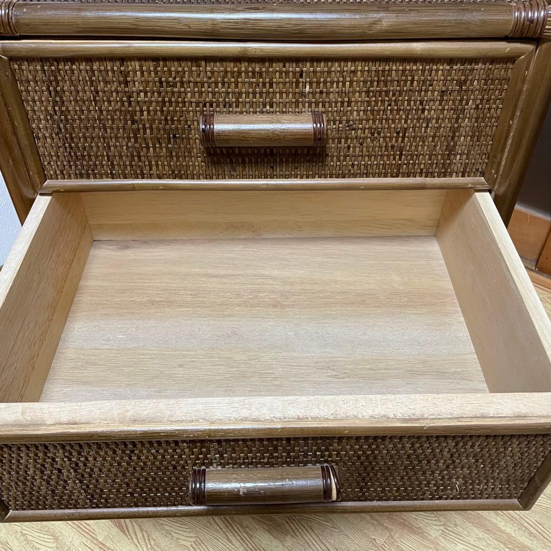 ラタン 籐 チェスト 家具 4段 タンス レトロ アンティーク