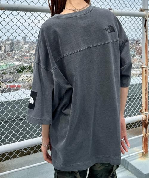 韓国ノースフェイス　ダメージTシャツ　グレー　XL 新品　ウォッシュ加工　XXL