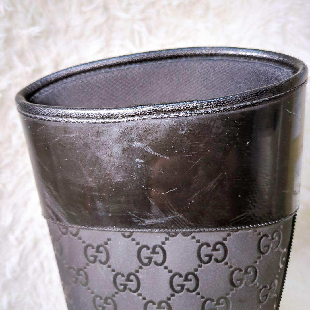 グッチ GUCCI GG柄 レインブーツ 長靴 ラバーブーツ ブラック 36