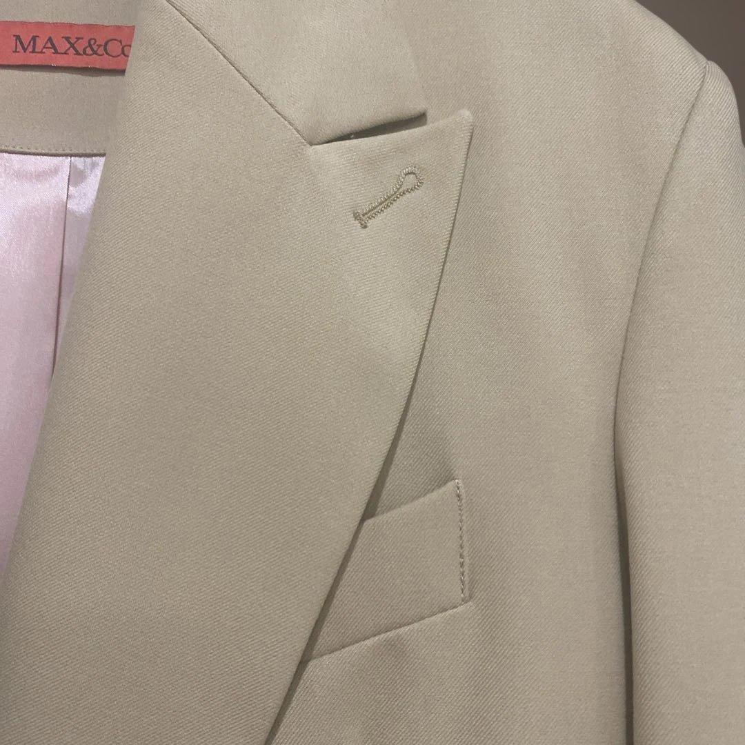 美品 MAX&Co ダブルテーラードジャケット 38 ベージュ ゆったり 春秋
