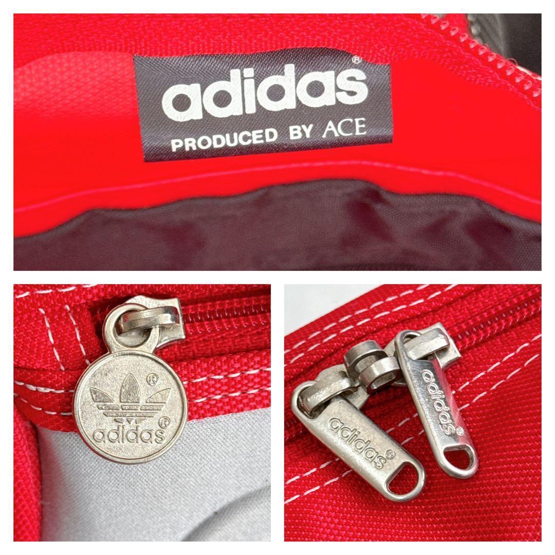 90s adidas アディダス トレフォイル ボストンバッグ 大容量 赤