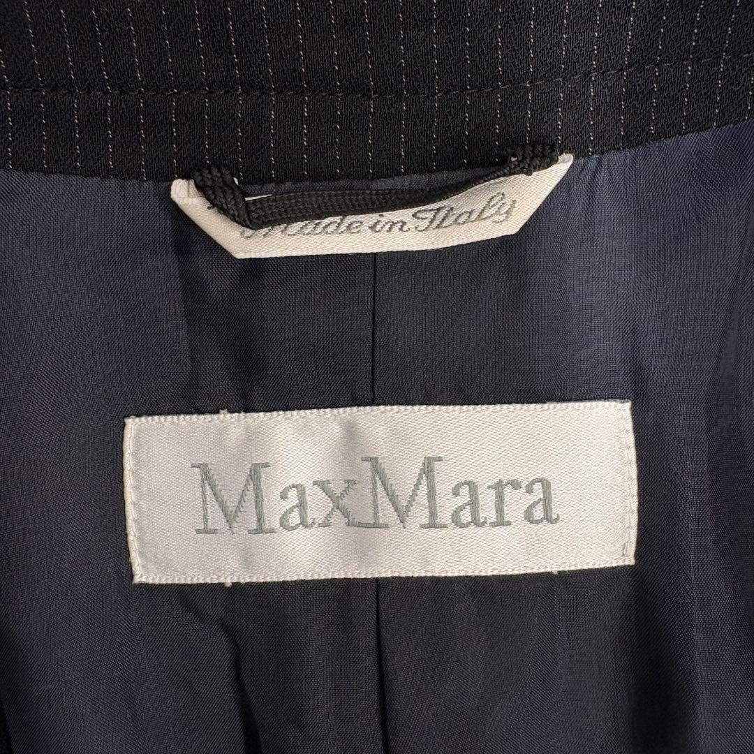 【極美品】MaxMara 白タグ XL 42 ジャケット 黒 ストライプ