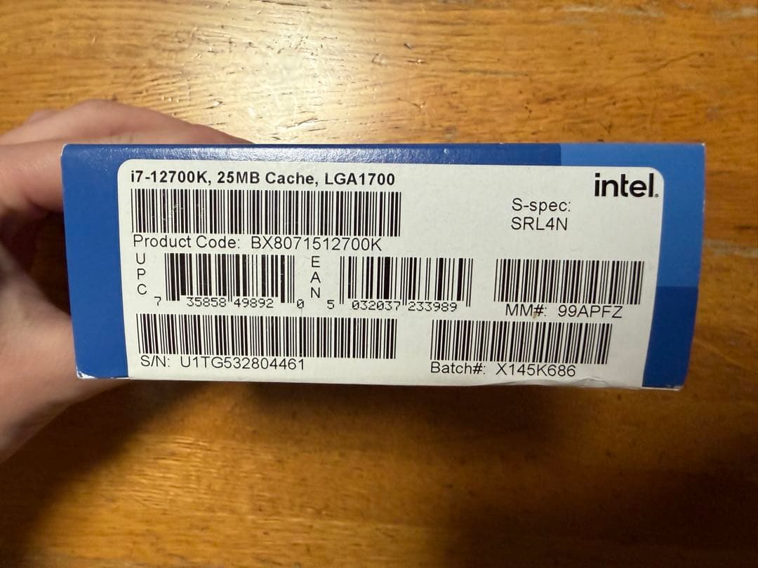 Intel Core i7-12700K (12th Gen)【動作確認済み】