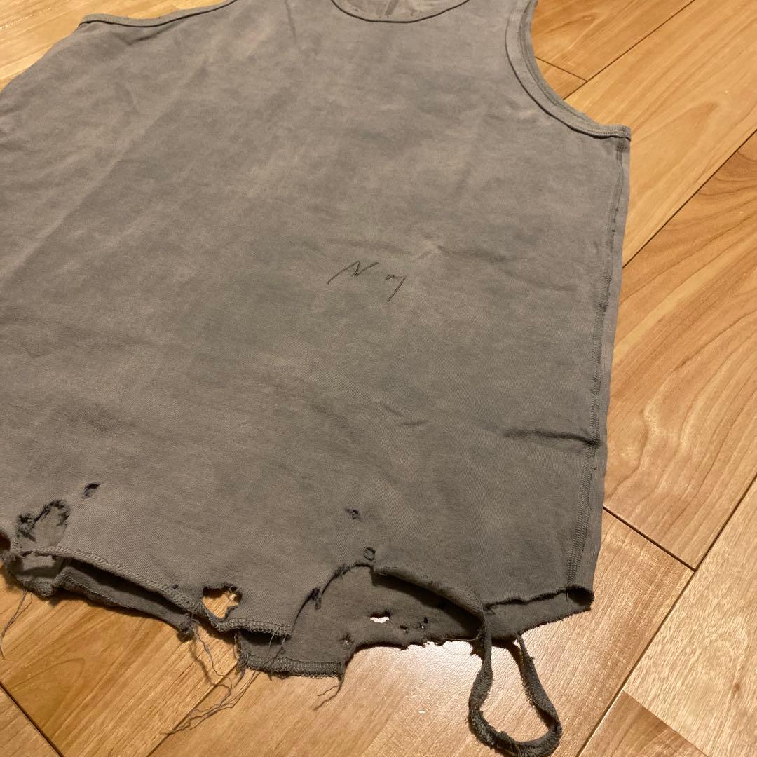 トップス ANCELLM DAMAGE TANK TOP GRAY 1