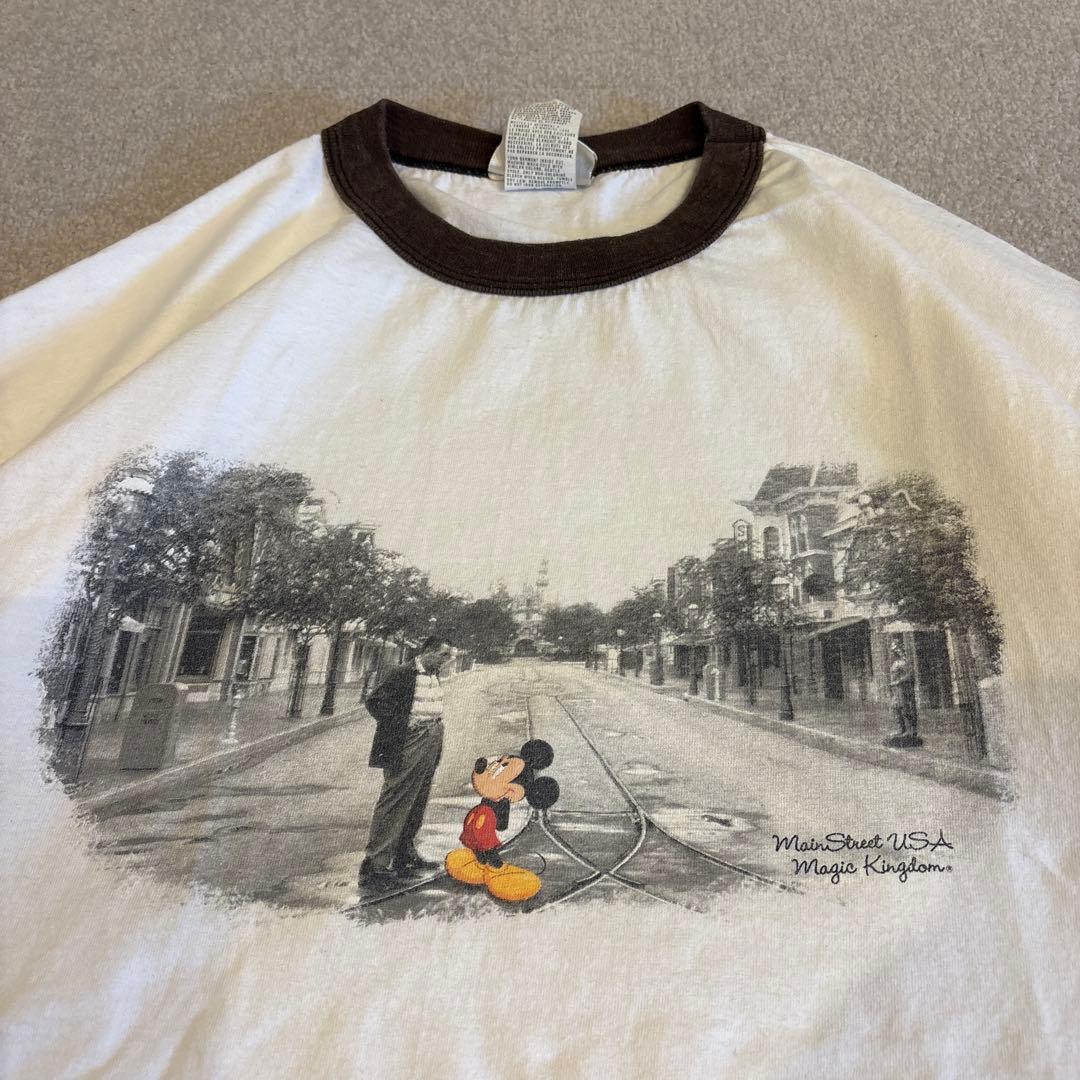90s Disney ディズニー ウォルト ミッキー リンガー Tシャツ XL